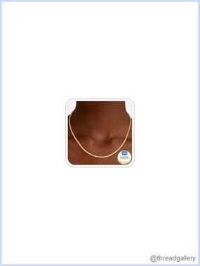 2mm Rope Chain 925 Sterling Silver Necklace 14K Gold Plated 22 Inch